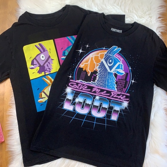 Fortnite Other - 2 Fortnite cotton t-shirts loot llama adult small